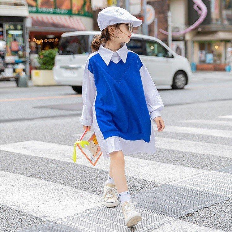 子供ワンピース 子ともブラウス ロング丈ブラウス 子供服 春秋 可愛い