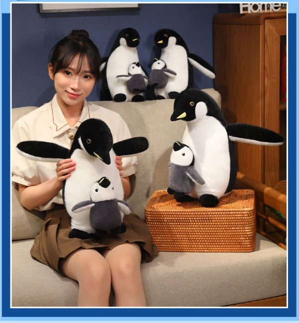 かわいいペンギンぬいぐるみ お母さんと子供用 ソフトトイ インテリア ギフト プレゼント 子供向け - 画像 (7)