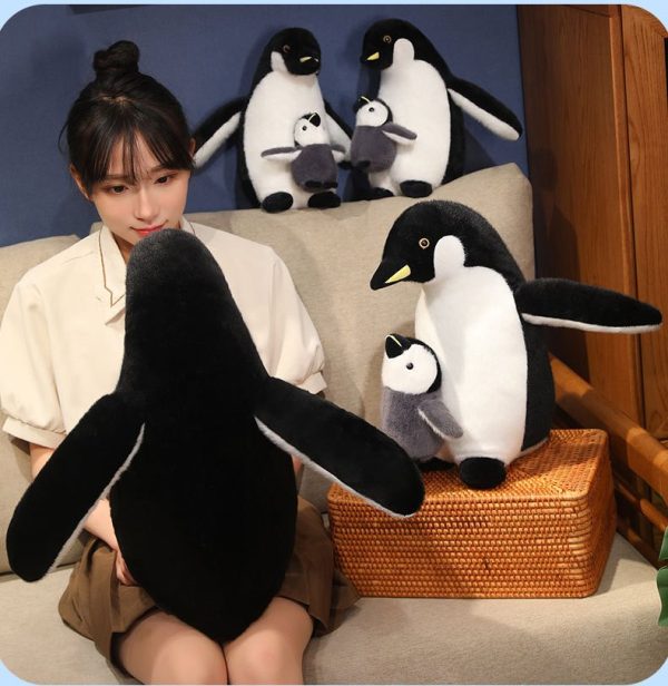 かわいいペンギンぬいぐるみ お母さんと子供用 ソフトトイ インテリア ギフト プレゼント 子供向け - 画像 (4)