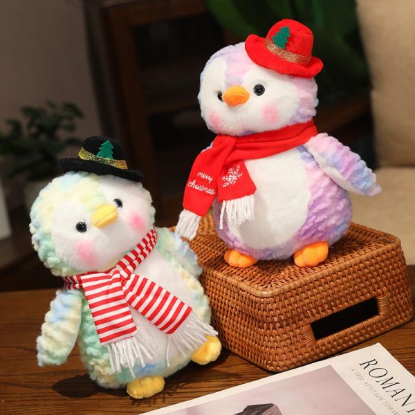 クリスマス ぬいぐるみ ペンギン カートゥーン デコレーション ギフト おもちゃ 子供用 かわいい プレゼント 短毛 フワフワ - 画像 (4)