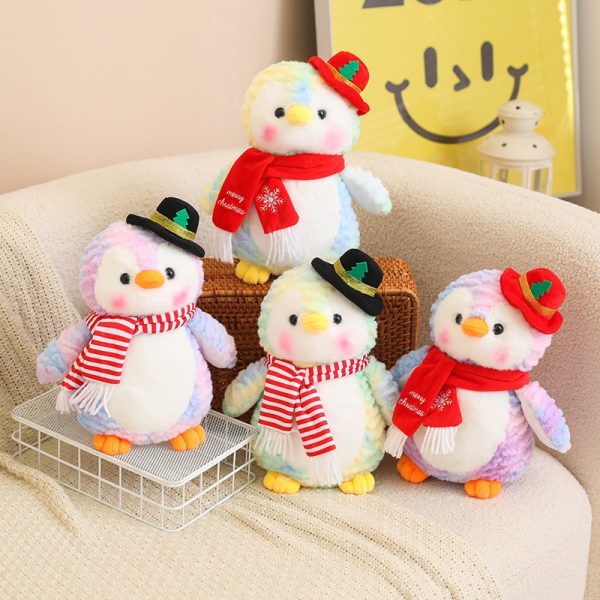 クリスマス ぬいぐるみ ペンギン カートゥーン デコレーション ギフト おもちゃ 子供用 かわいい プレゼント 短毛 フワフワ - 画像 (7)