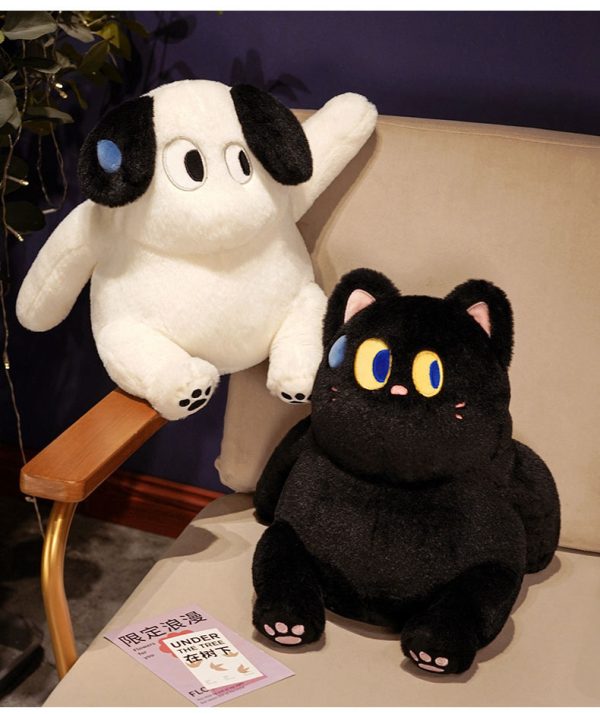 かわいいアニメ風の大きな目の猫ぬいぐるみ おしゃれなインテリア 子供用ギフト プレゼント ふわふわ抱き枕 - 画像 (7)