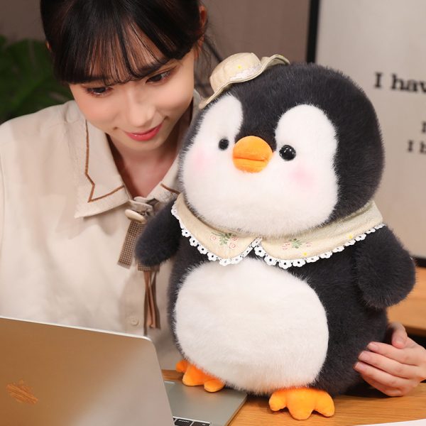 可愛いカートゥーン ペンギン ぬいぐるみ おもちゃ プレゼント 女の子 幼児用 ギフト PPコットン ショートファー おしゃれ インテリア - 画像 (4)