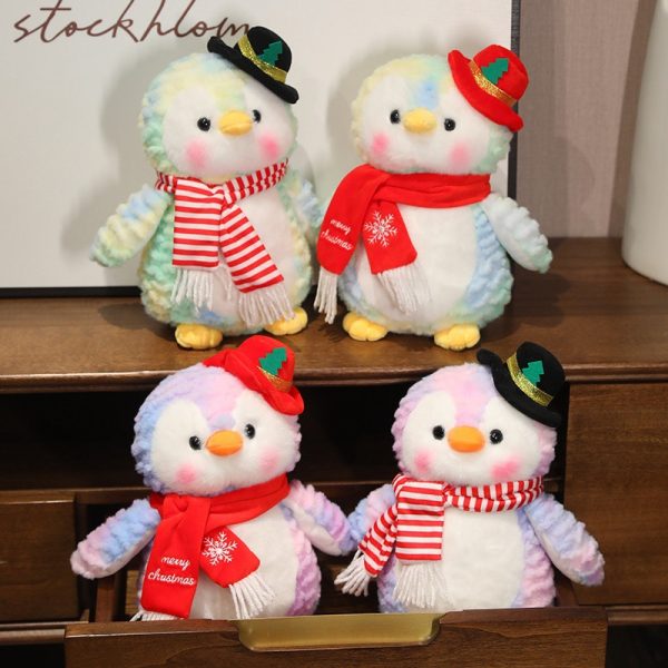 クリスマス ぬいぐるみ ペンギン カートゥーン デコレーション ギフト おもちゃ 子供用 かわいい プレゼント 短毛 フワフワ - 画像 (2)