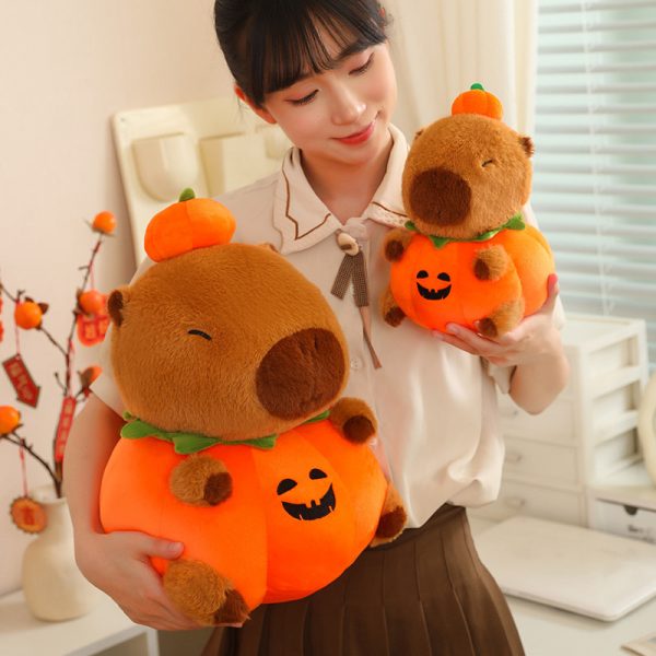 可愛いカピバラのぬいぐるみ ハロウィン南瓜デコレーション おしゃれなインテリア 子供向け おもちゃ - 画像 (10)