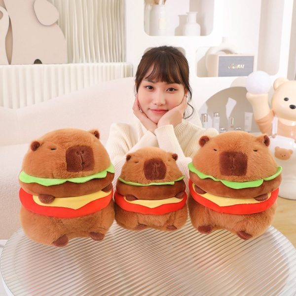 愛らしいカピバラのぬいぐるみ - 子供とティーン向けのかわいいハンバーガーカピバラ人形 - 画像 (9)