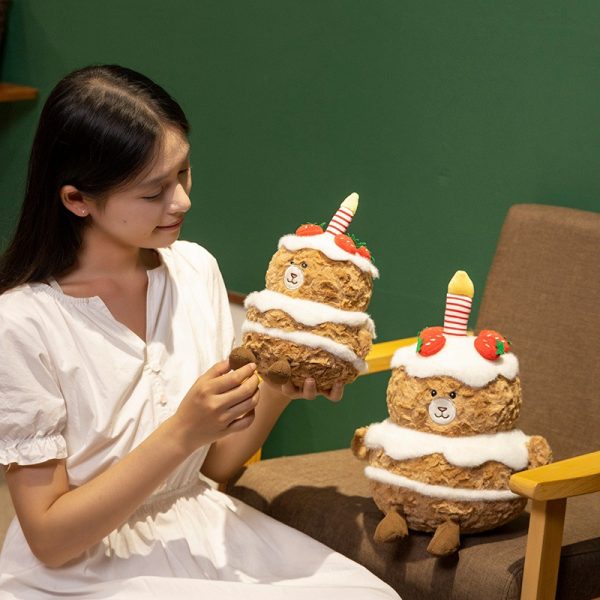 可愛い草莓ケーキのクマぬいぐるみ お祝いプレゼント 子供向け ふわふわのギフト - 画像 (11)