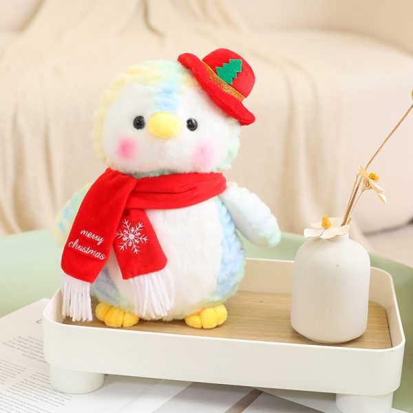 クリスマス ぬいぐるみ ペンギン カートゥーン デコレーション ギフト おもちゃ 子供用 かわいい プレゼント 短毛 フワフワ - 画像 (8)