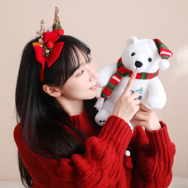 かわいいクリスマス 北極熊ぬいぐるみ おもちゃ ギフト クリスマスプレゼント 子供向け 短毛素材 - 画像 (7)