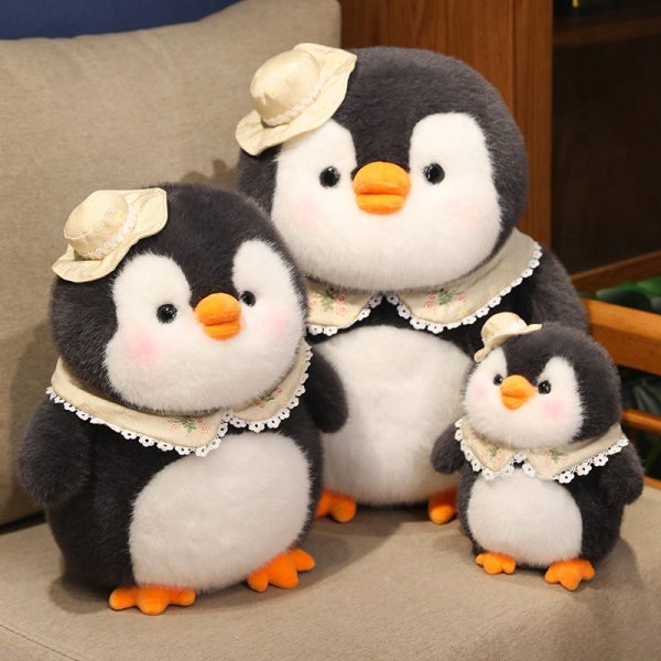 可愛いカートゥーン ペンギン ぬいぐるみ おもちゃ プレゼント 女の子 幼児用 ギフト PPコットン ショートファー おしゃれ インテリア - 画像 (3)