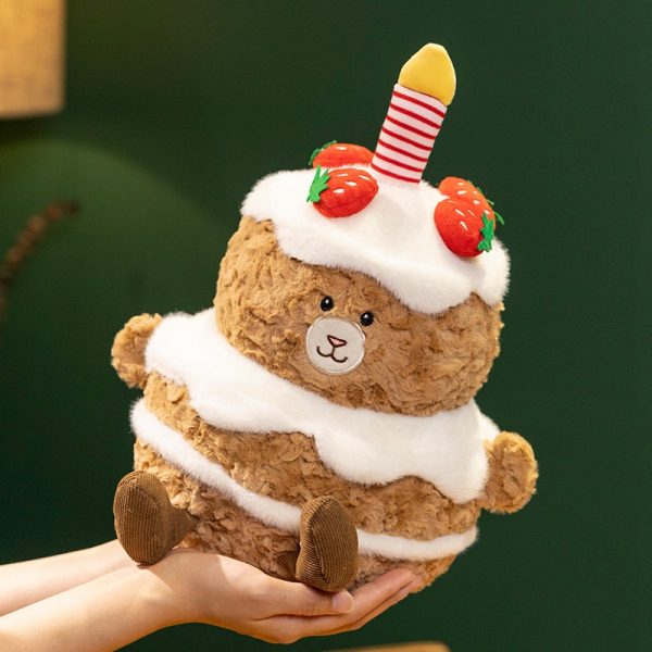 可愛い草莓ケーキのクマぬいぐるみ お祝いプレゼント 子供向け ふわふわのギフト - 画像 (10)