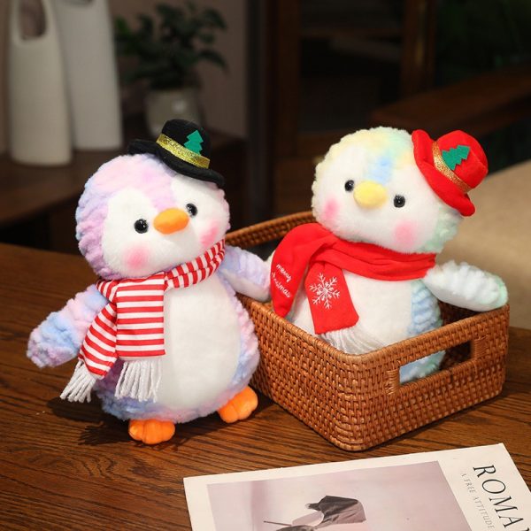 クリスマス ぬいぐるみ ペンギン カートゥーン デコレーション ギフト おもちゃ 子供用 かわいい プレゼント 短毛 フワフワ - 画像 (6)