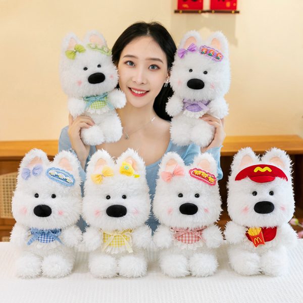 かわいい西高地犬のぬいぐるみ ソフトトイ 寝具 おもちゃ プレゼント 大人向け インテリア - 画像 (3)