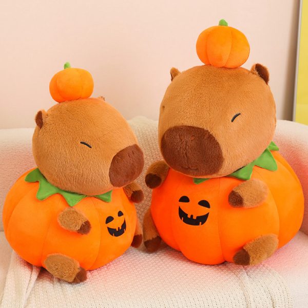 可愛いカピバラのぬいぐるみ ハロウィン南瓜デコレーション おしゃれなインテリア 子供向け おもちゃ - 画像 (5)