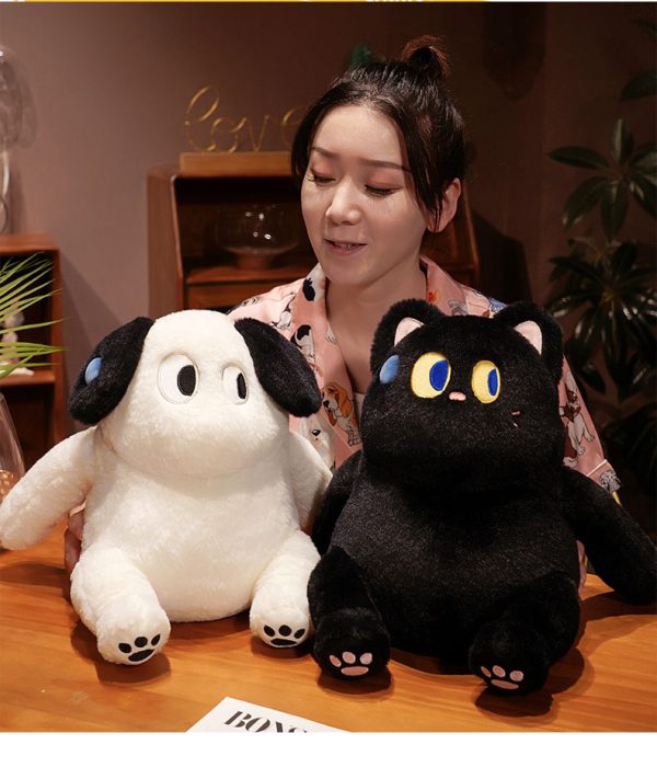 かわいいアニメ風の大きな目の猫ぬいぐるみ おしゃれなインテリア 子供用ギフト プレゼント ふわふわ抱き枕 - 画像 (4)