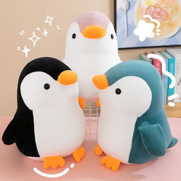 かわいいペンギンのぬいぐるみ、柔らかいぬいぐるみクッション、女の子と子供へのギフト - 画像 (6)