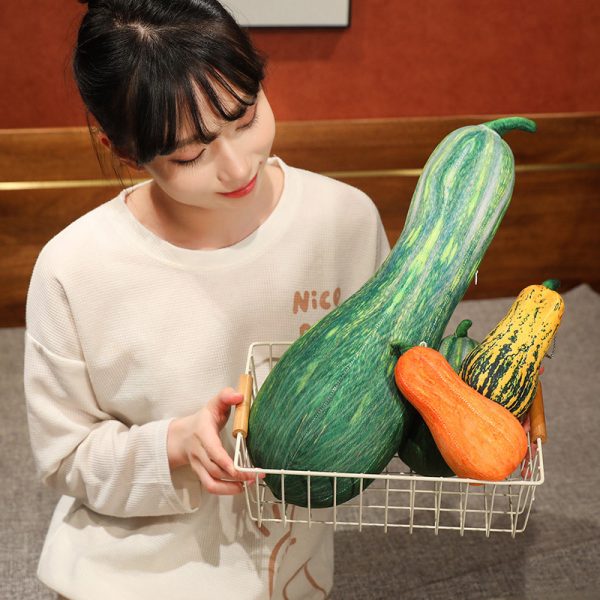 柔らかいプラスチック製カボチャのファジーぬいぐるみ植物フィギュアクリエイティブ野菜パズルギフト玩具小道具 - 画像 (5)