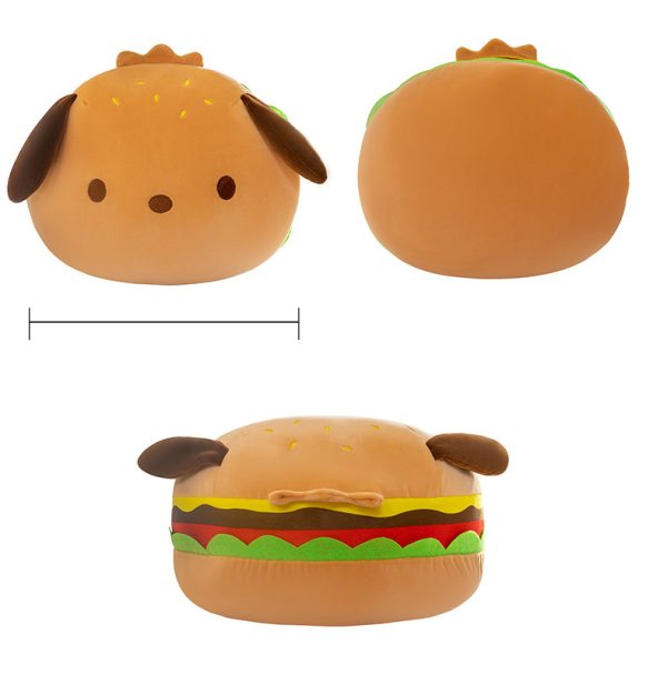 かわいい犬型 ぬいぐるみ ハンバーガー クッション 子供向け おもちゃ インテリア プレゼント ふわふわ 柔らかい くつろぎ 空間 - 画像 (7)