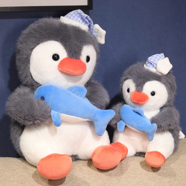 かわいい ぬいぐるみ ペンギン キャップ付き おもちゃ ホームデコレーション ギフト 子供用 抱き枕 - 画像 (3)