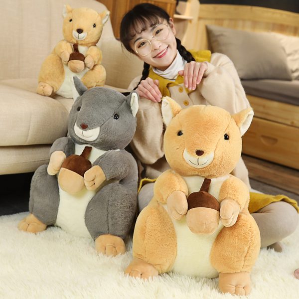 かわいいリスのぬいぐるみ、子供向けの柔らかくて抱きしめたくなる動物のぬいぐるみ - 画像 (3)