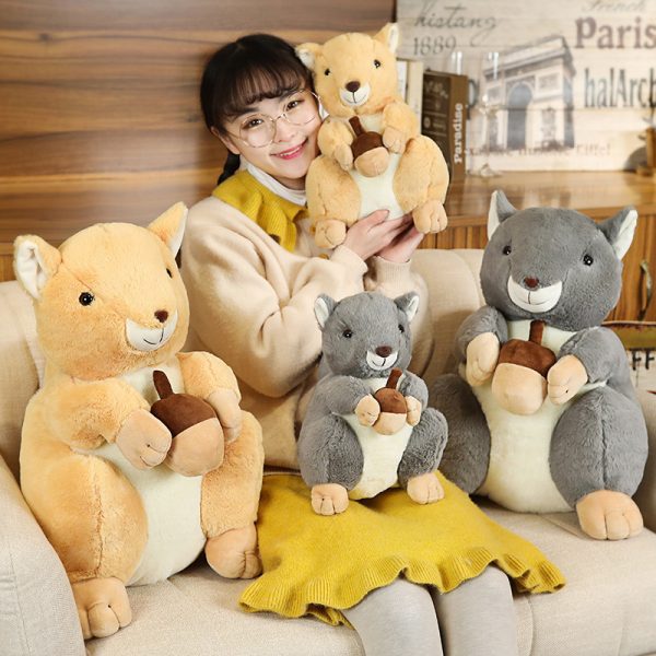 かわいいリスのぬいぐるみ、子供向けの柔らかくて抱きしめたくなる動物のぬいぐるみ - 画像 (5)