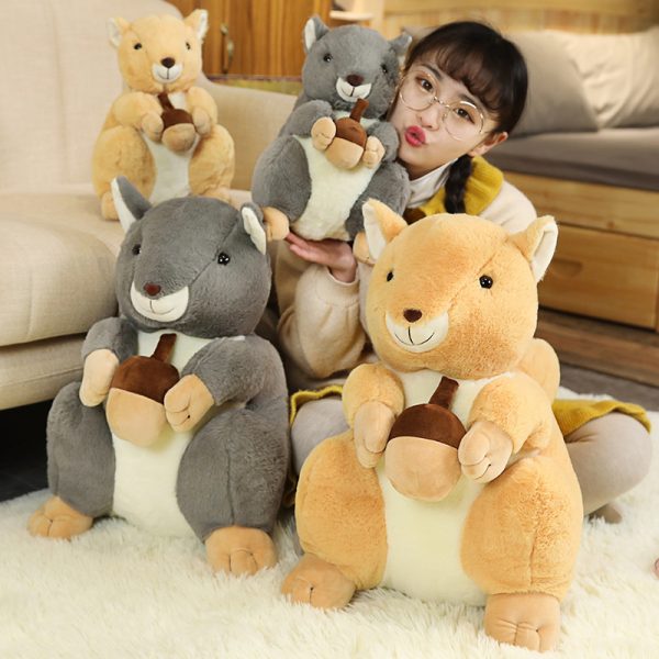 かわいいリスのぬいぐるみ、子供向けの柔らかくて抱きしめたくなる動物のぬいぐるみ - 画像 (8)
