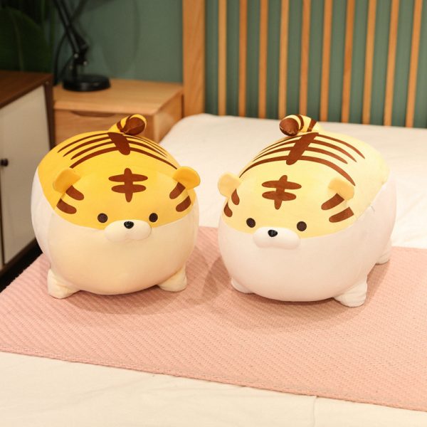 かわいいタイガーのぬいぐるみ枕、家の装飾用の柔らかい動物のぬいぐるみクッション - 画像 (5)