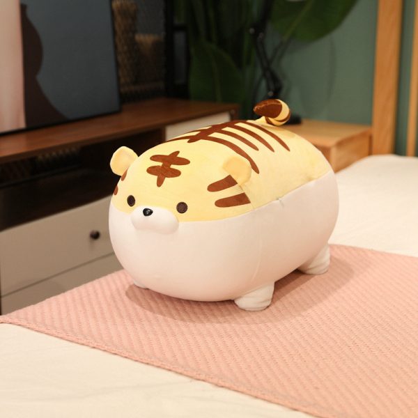 かわいいタイガーのぬいぐるみ枕、家の装飾用の柔らかい動物のぬいぐるみクッション - 画像 (7)