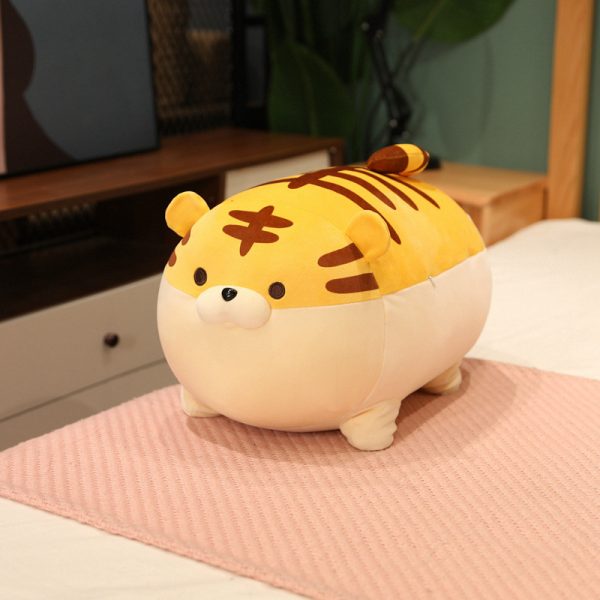 かわいいタイガーのぬいぐるみ枕、家の装飾用の柔らかい動物のぬいぐるみクッション - 画像 (6)